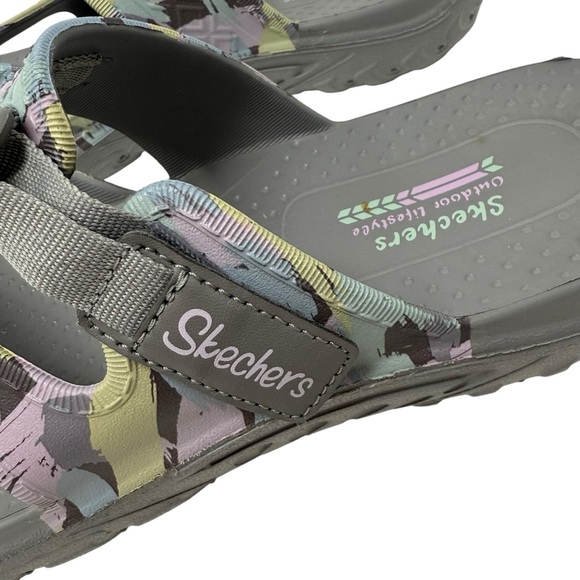 Skechers Women’s Size 11 Reggae Artsy Adjustable Strap Gray Sandals shoes - Picture 5 of 10